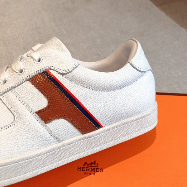 HM BOOMERANG SNEAKER WHITE AND RED CALFSKIN