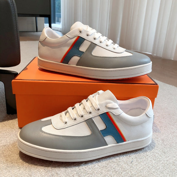 HM BOOMERANG SNEAKER MULTI WHITE AND GRAY CALFSKIN