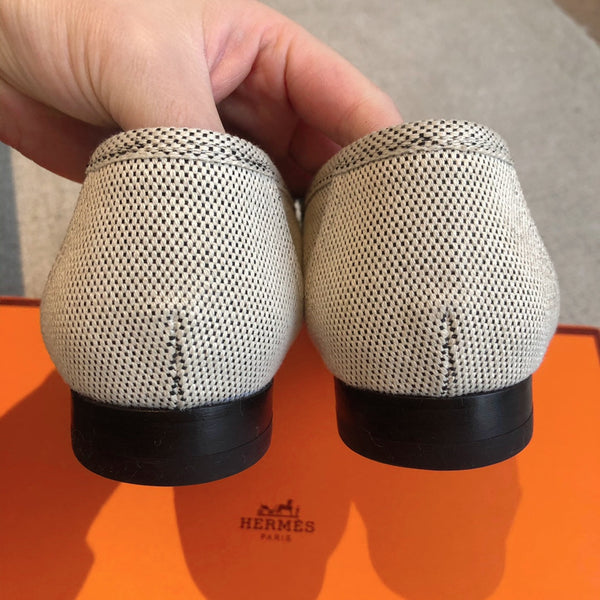 Mocassino Paris in tela grigia con fibbia nera con firma 509369