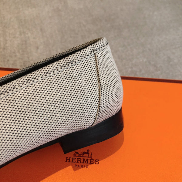 Mocassino Paris in tela grigia con fibbia nera con firma 509369