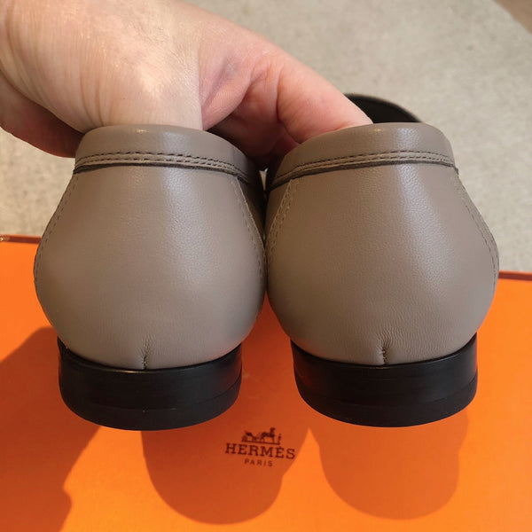 Paris Loafer Taupe Calfskin With Silver Signature Buckle 509377