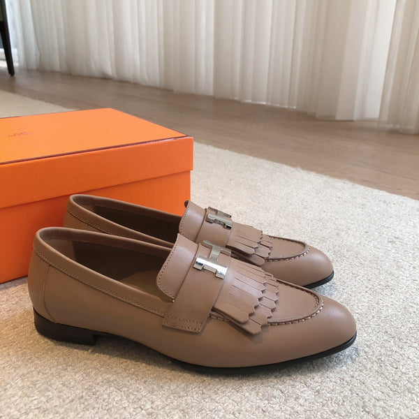 Royal Loafer Brown Calfskin With Fringe Detail And Silver Signature Buckle 509409