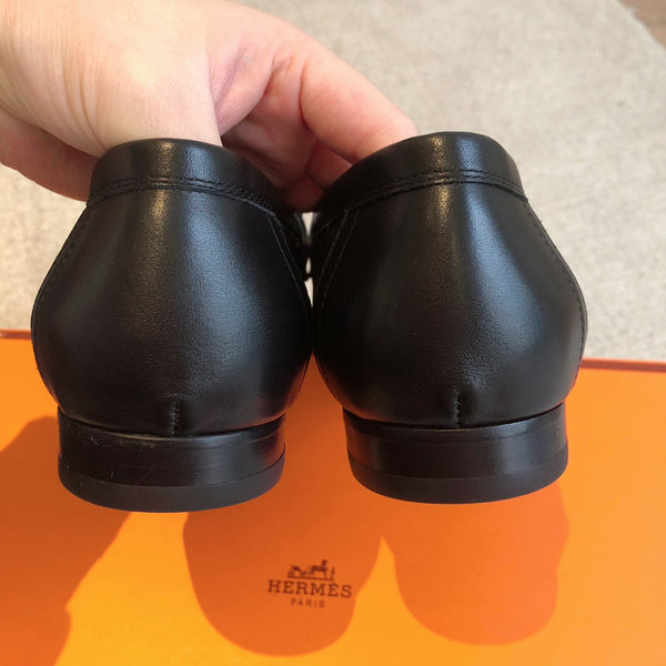 Royal Loafer Black Calfskin With Fringe Detail And Silver Signature Buckle 509415