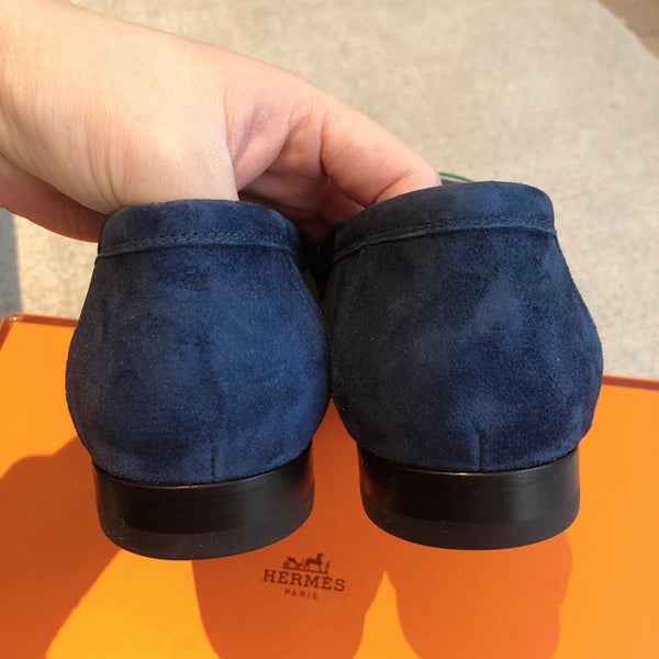 Royal Loafer Blue Mix Gren and Baby Blue Suede Calfskin With Fringe Detail And Silver Signature Buckle 509434