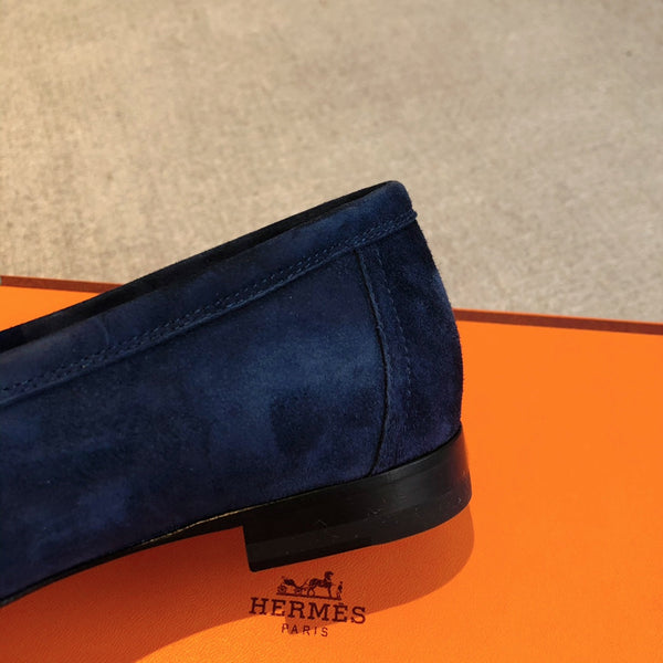 Royal Loafer Blue Mix Gren and Baby Blue Suede Calfskin With Fringe Detail And Silver Signature Buckle 509434