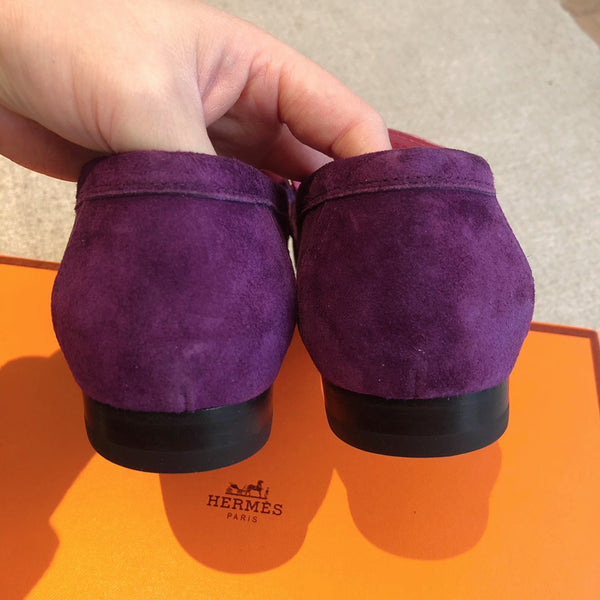 Royal Loafer Purple Mix Pink Suede Calfskin With Fringe Detail And Silver Signature Buckle 509437
