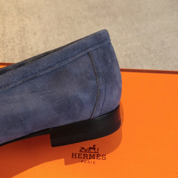 Royal Loafer Midnight Suede Calfskin With Fringe Detail And Silver Signature Buckle 509438