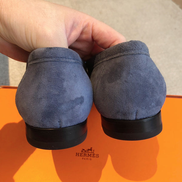 Royal Loafer Midnight Suede Calfskin With Fringe Detail And Silver Signature Buckle 509438