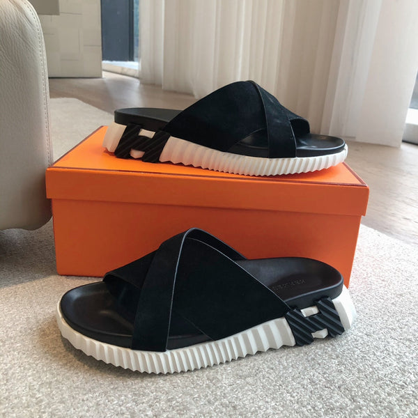 HM INFRA SANDAL BLACK SUEDE