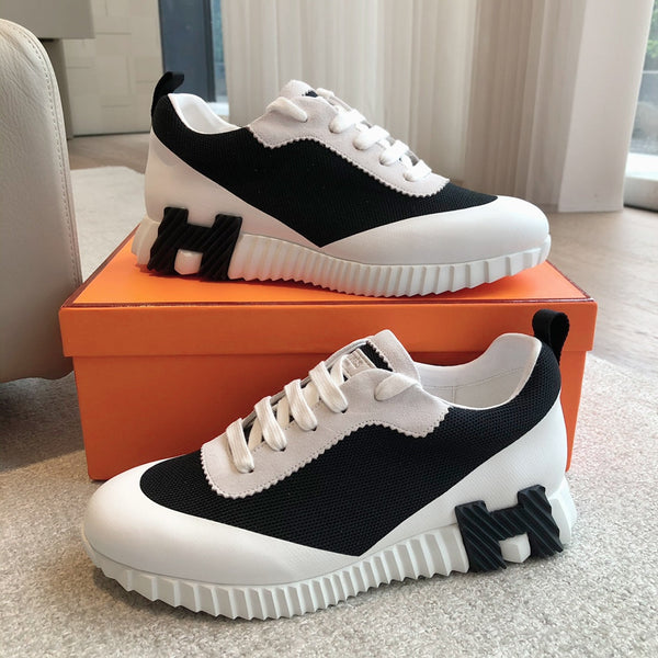 Sneaker HM da uomo 25 Bouncing in pelle di vacchetta nera a rete 639246