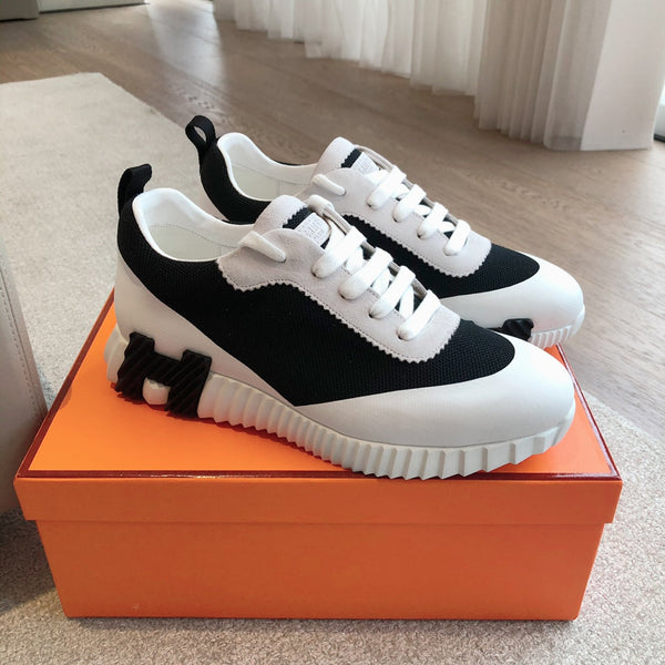 HM Men's 25 Bouncing Sneaker Black Mesh Cowhide 639246