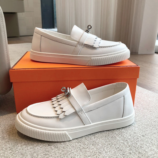 HM GAME SLIP-ON SNEAKER WHITE WITH TASSEL CALFSKIN