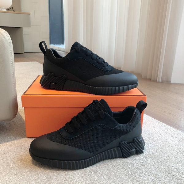 Sneaker HM da uomo 25 Bouncing in pelle di vacchetta nera a rete 639250