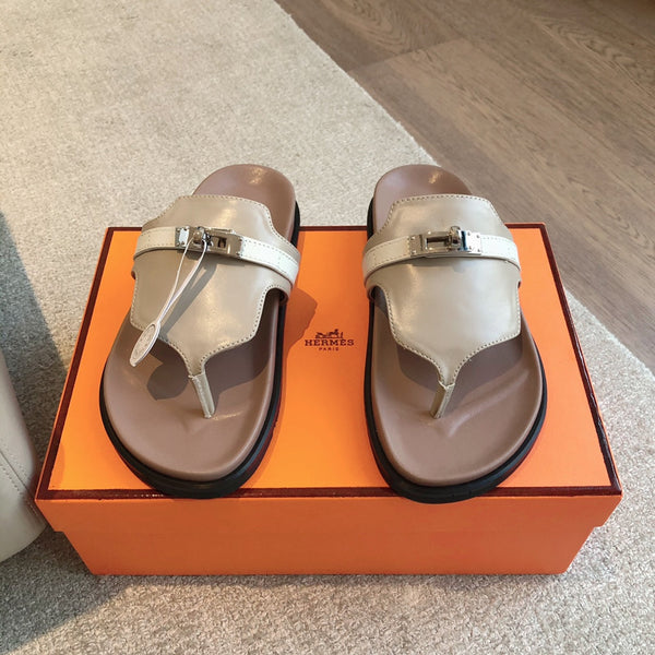 Empire Sandal Soft Taupe Brown Goatskin