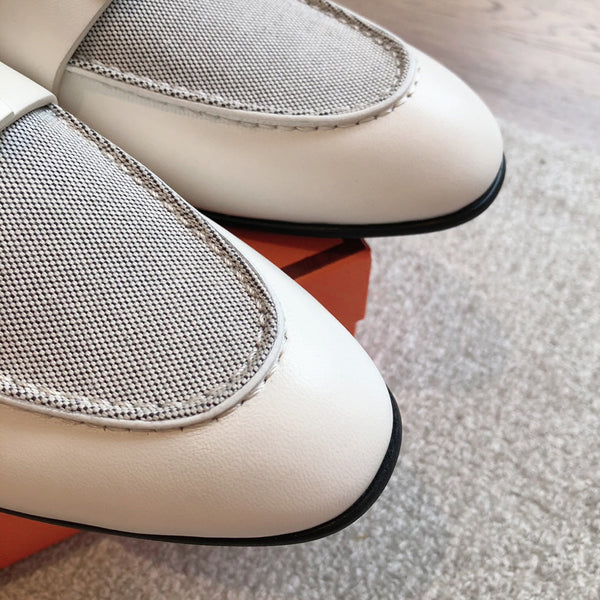 PARIS LOAFER WHITE MIX LIGHT GRAY CALFSKIN