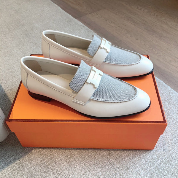 PARIS LOAFER WHITE MIX LIGHT GRAY CALFSKIN
