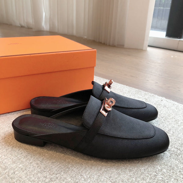 HM OZ Mule in pelle scamosciata nera 756852