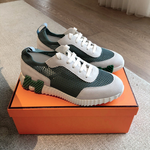 Sneaker HM da uomo 25 in mesh scamosciato verde 541302