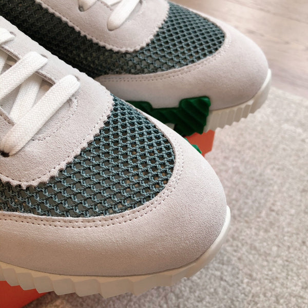 Sneaker HM da uomo 25 in mesh scamosciato verde 541302