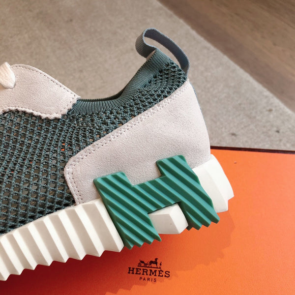 Sneaker HM da uomo 25 in mesh scamosciato verde 541302