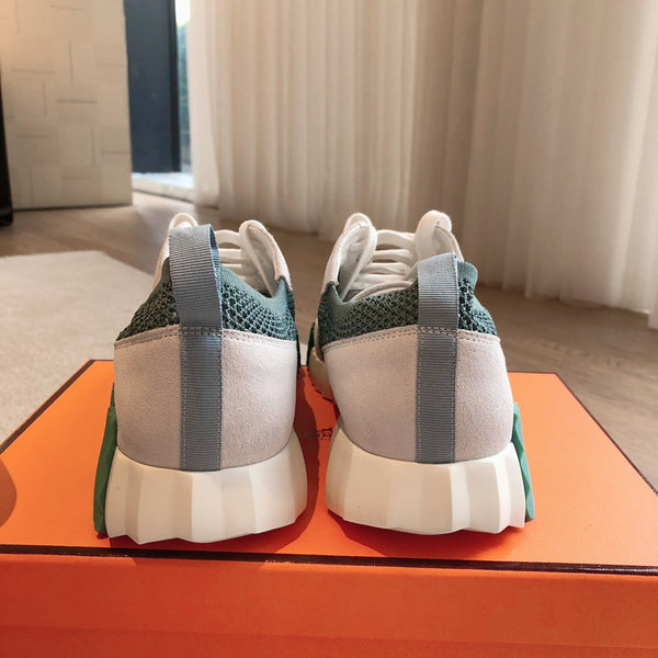 Sneaker HM da uomo 25 in mesh scamosciato verde 541302