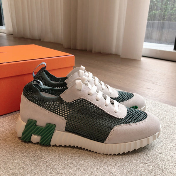 Sneaker HM da uomo 25 in mesh scamosciato verde 541302