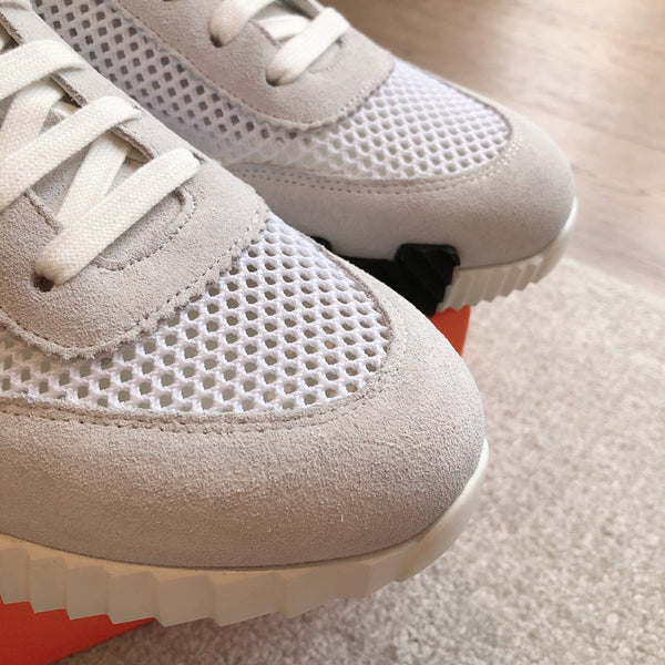 Sneaker HM da uomo 25 in mesh scamosciato bianco 541304