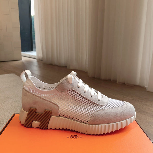 Sneaker HM da uomo 25 in mesh scamosciato bianco 541304