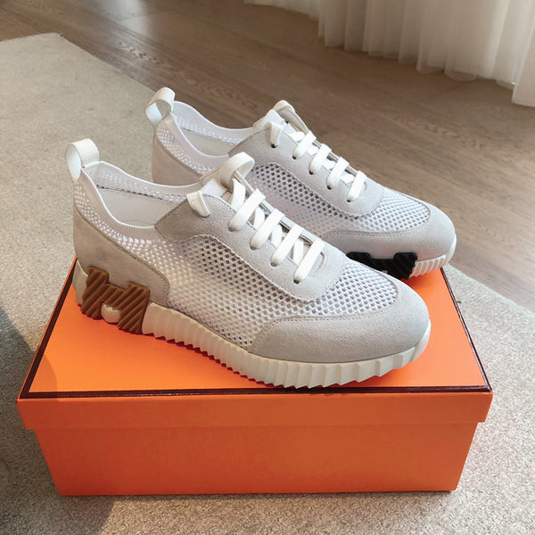 Sneaker HM da uomo 25 in mesh scamosciato bianco 541304