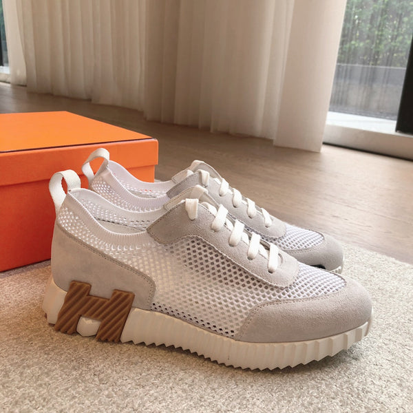 Sneaker HM da uomo 25 in mesh scamosciato bianco 541304