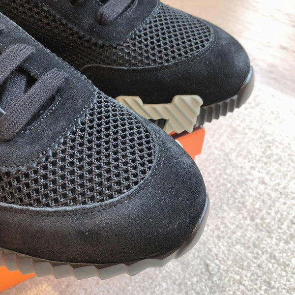 HM Men's 25 Sneaker Black Mesh Suede 541305