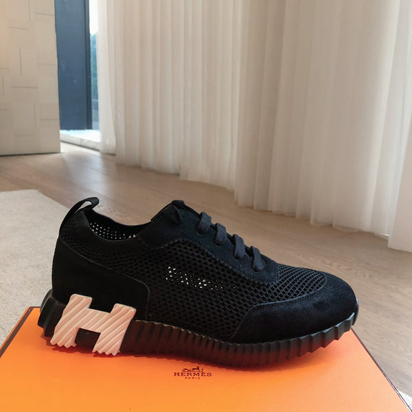 HM Men's 25 Sneaker Black Mesh Suede 541305