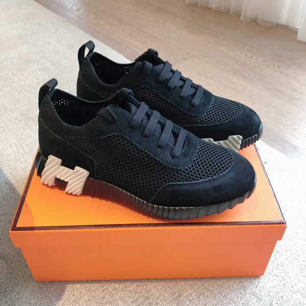 HM Men's 25 Sneaker Black Mesh Suede 541305