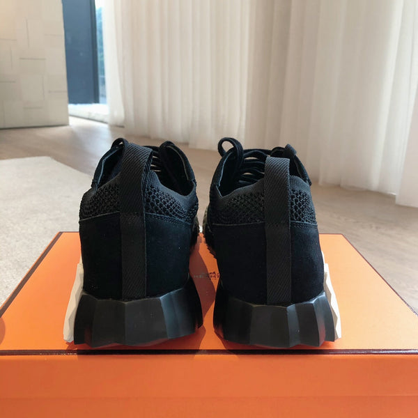 HM Men's 25 Sneaker Black Mesh Suede 541305