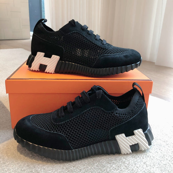 HM Men's 25 Sneaker Black Mesh Suede 541305