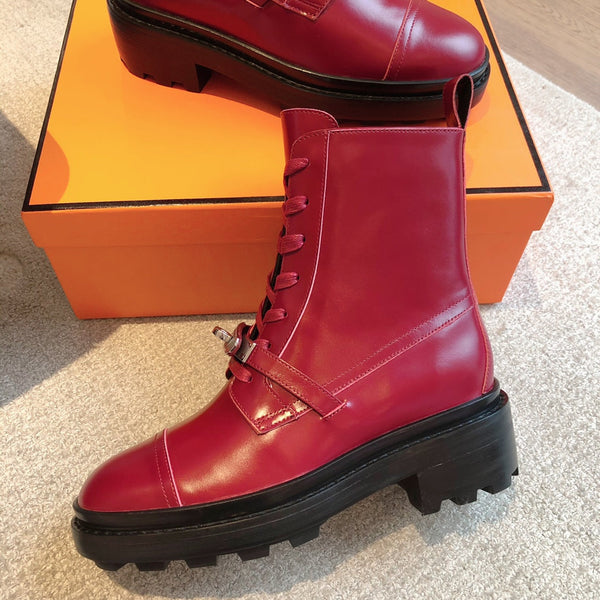 HM Funk Ankle Boot Dark Red Calfskin