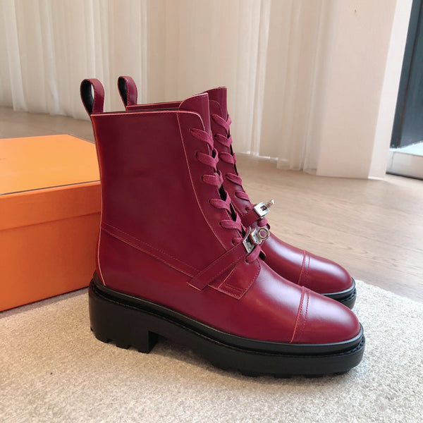 HM Funk Ankle Boot Dark Red Calfskin