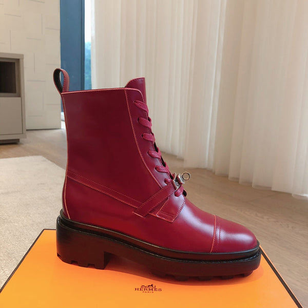 HM Funk Ankle Boot Dark Red Calfskin