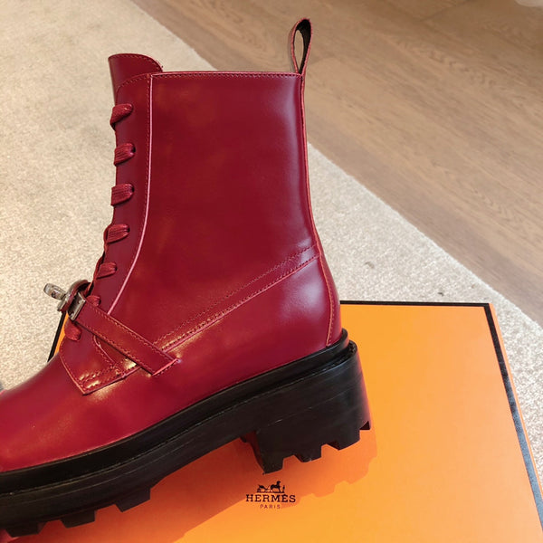 HM Funk Ankle Boot Dark Red Calfskin