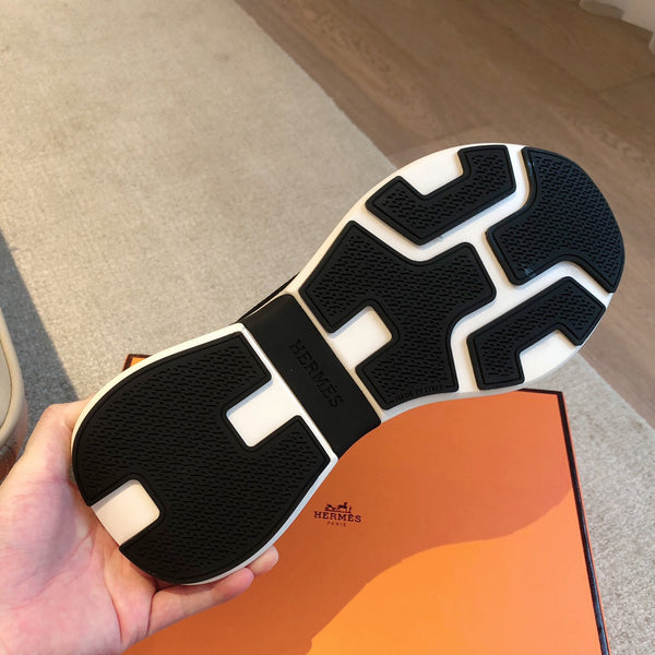 HM Heros Sneaker In Black Mix White Calfskin And Mesh Fabric 970870