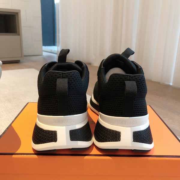 HM Heros Sneaker In Black Mix White Calfskin And Mesh Fabric 970870