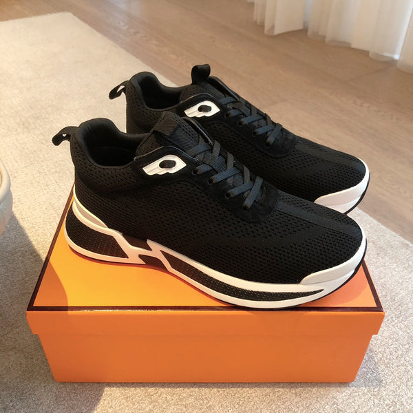 HM Heros Sneaker In Black Mix White Calfskin And Mesh Fabric 970870