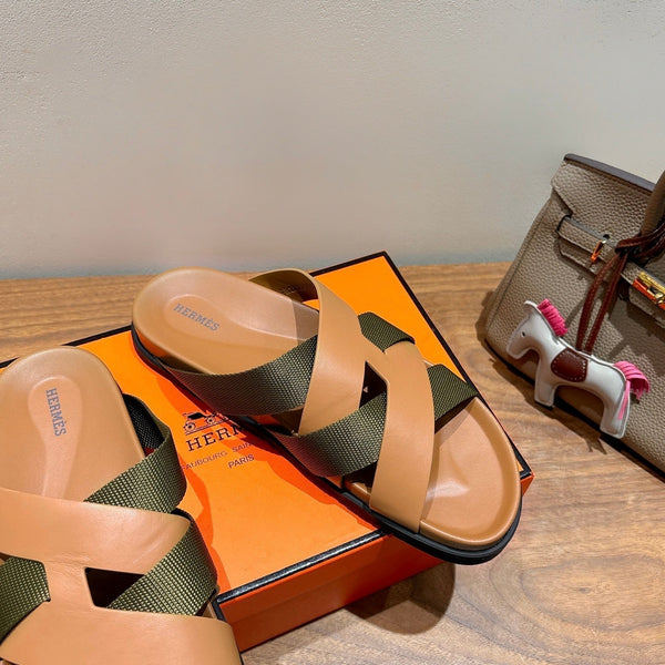 HM 25 Kazimir Sandal Two-tone Calfskin Canvas