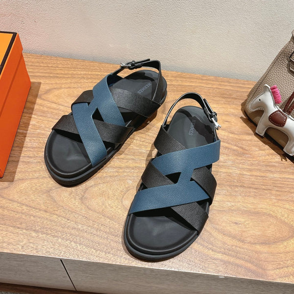 HM 25 Heracles Sandal Black Dark Blue Epsom Leather