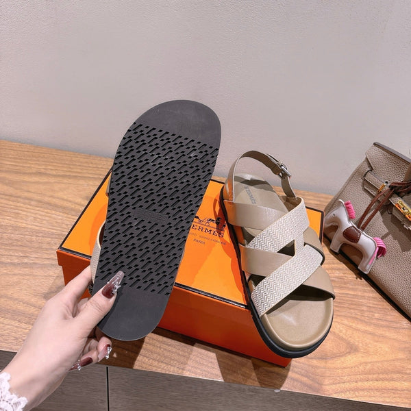 HM 25 Heracles Sandal Nude Calfskin Light Pink Canvas