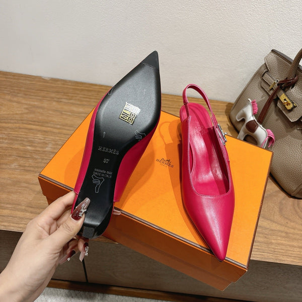 HM Lover Pump 40mm Rose Framboise Calfskin 429021