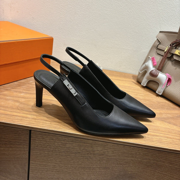 HM Lover Pump 80mm Black Calfskin 429025