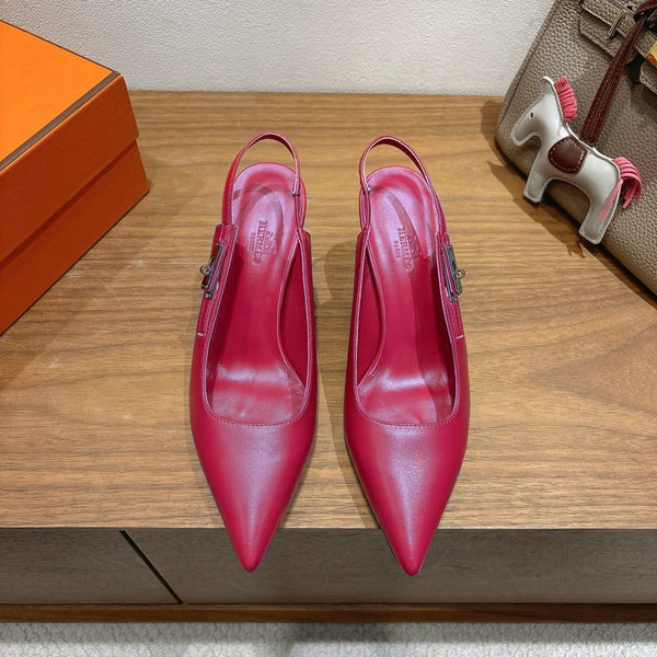 HM Lover Pump 80mm Rose Framboise Calfskin 429027