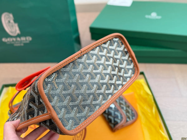 ANJOU MINI BAG 21 IN BROWN GOYARDINE CANVAS AND CALFSKIN