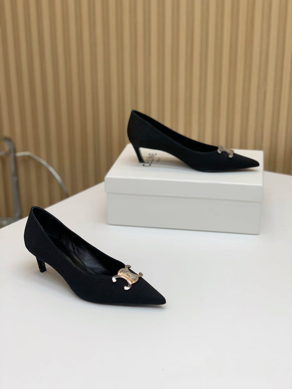 DÉCOLLETÉ CON TACCO MEDIO DA 50 MM IN CAMOSCIO NERO